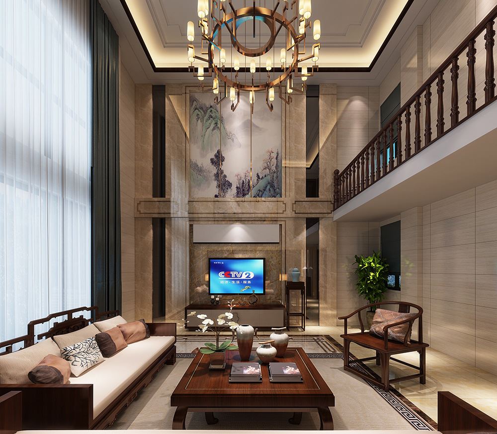 湛江市御景名城新中式風格別墅裝修案例