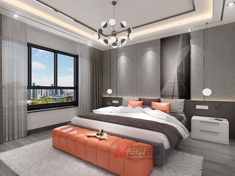 自貢市南湖郡現代簡約風格平層裝修案例