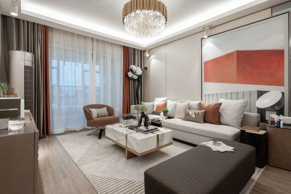 江門市萊茵華庭輕奢風格三居室裝修案例