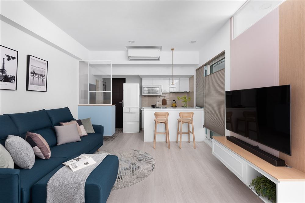 江門(mén)市長(zhǎng)福街住宅樓現(xiàn)代簡(jiǎn)約風(fēng)格二居室裝修案例