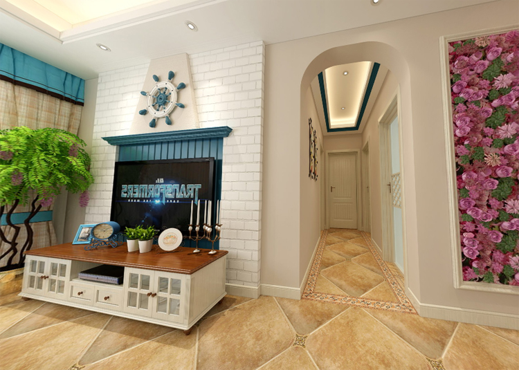 現(xiàn)代前衛(wèi)風格室內裝修效果圖-尚品雅居三居123平米-走廊