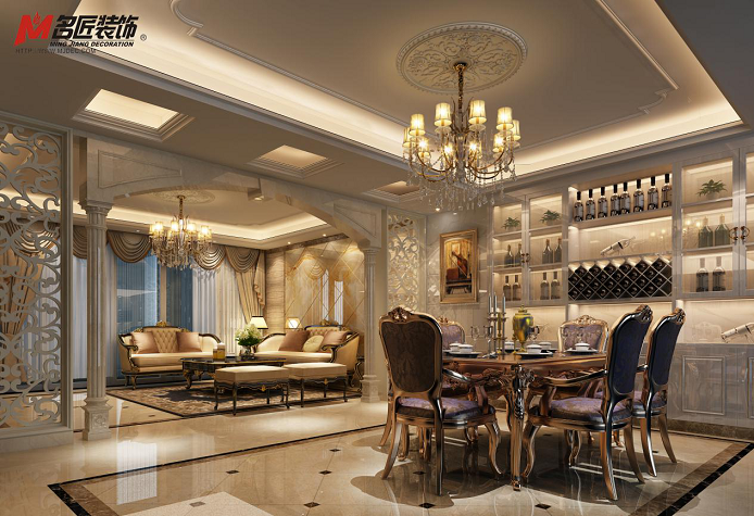 淮安市愛琴海花園歐式風格四居室裝修案例