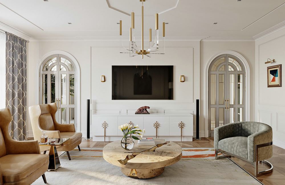 江門市新會駿景灣豪庭田園風(fēng)格四居室裝修案例