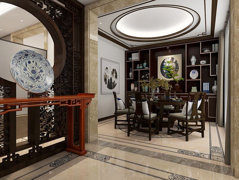 佛山市順德華潤置地廣場新中式風格別墅裝修案例