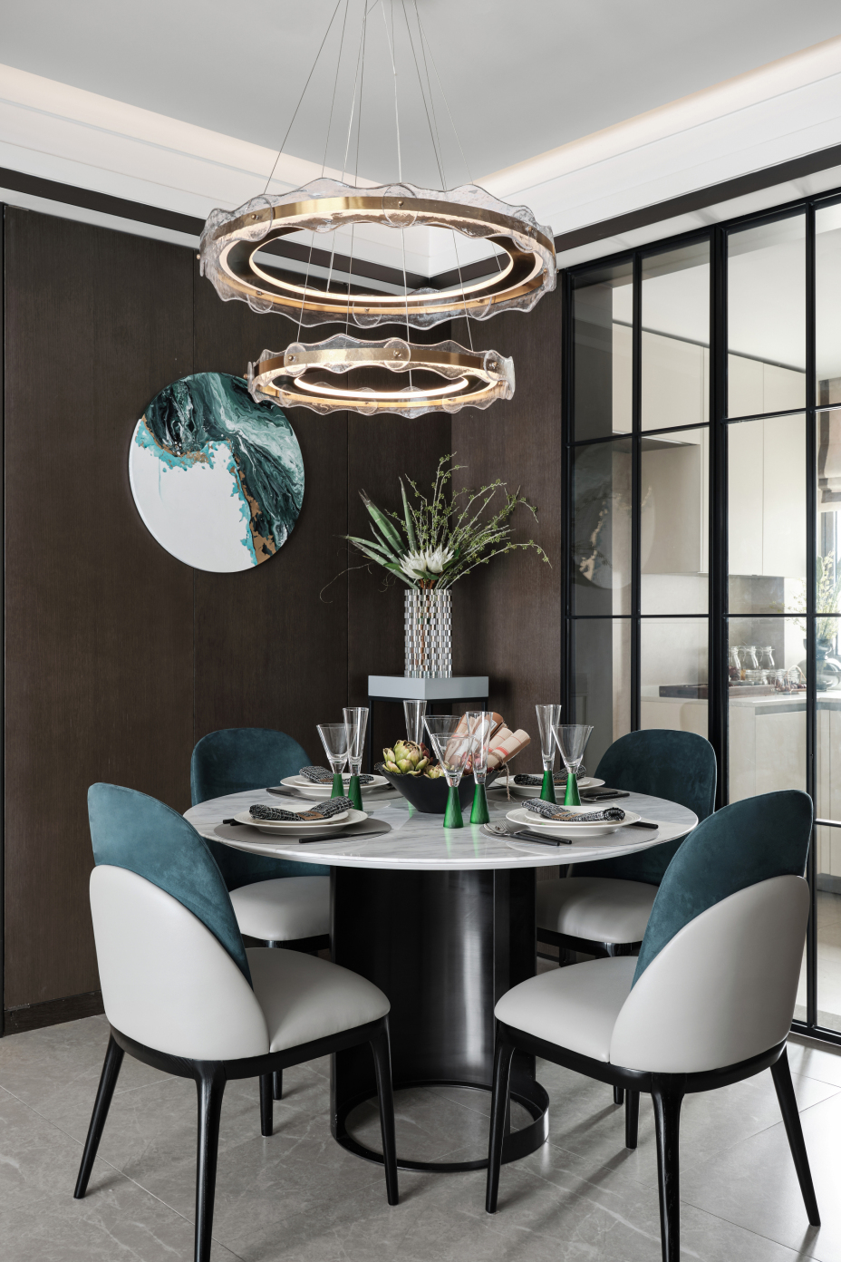 現(xiàn)代中式風格家裝設計室內(nèi)裝修效果圖-餐廳