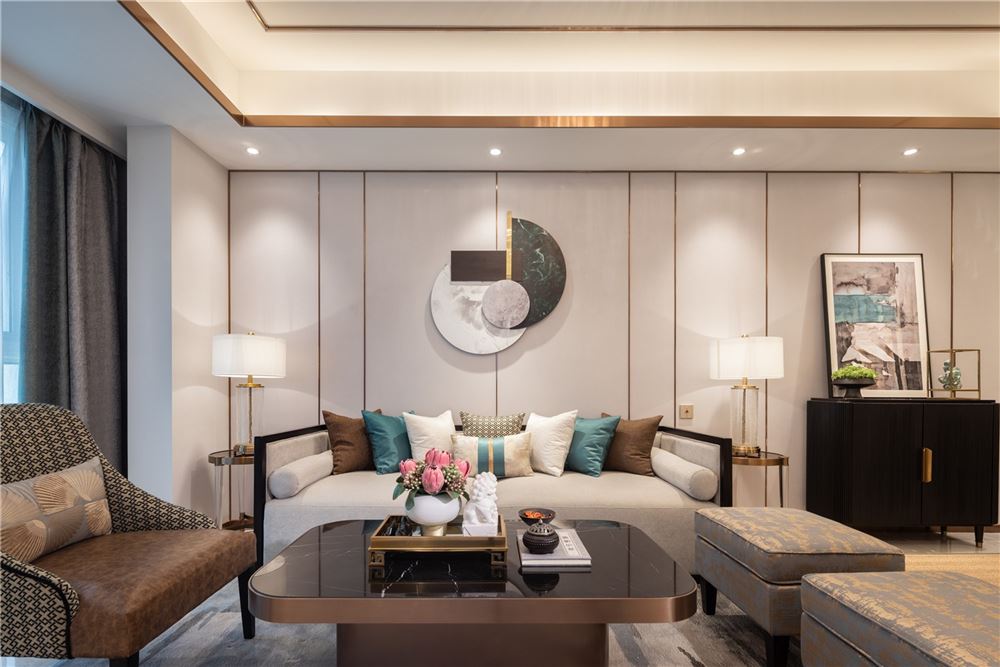 江門市恒大泉都別墅新中式風格別墅裝修案例