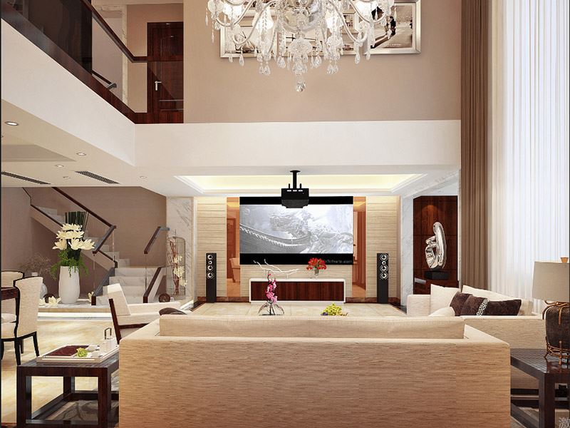 泰州市碧水華庭現代風格別墅裝修案例