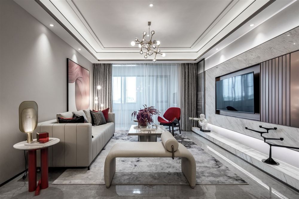 佛山市卓越蔚藍星宸新中式風格四居室裝修案例