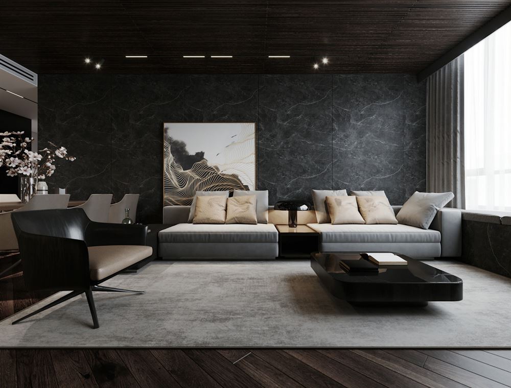 佛山市龍光天宸現代簡約風格四居室裝修案例