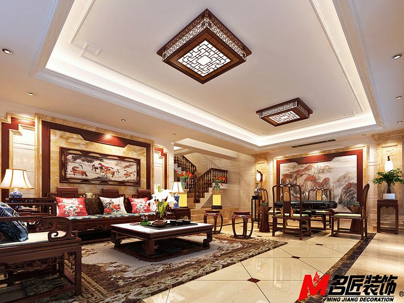 河源市堅基&middot;美好城新中式風格別墅裝修案例