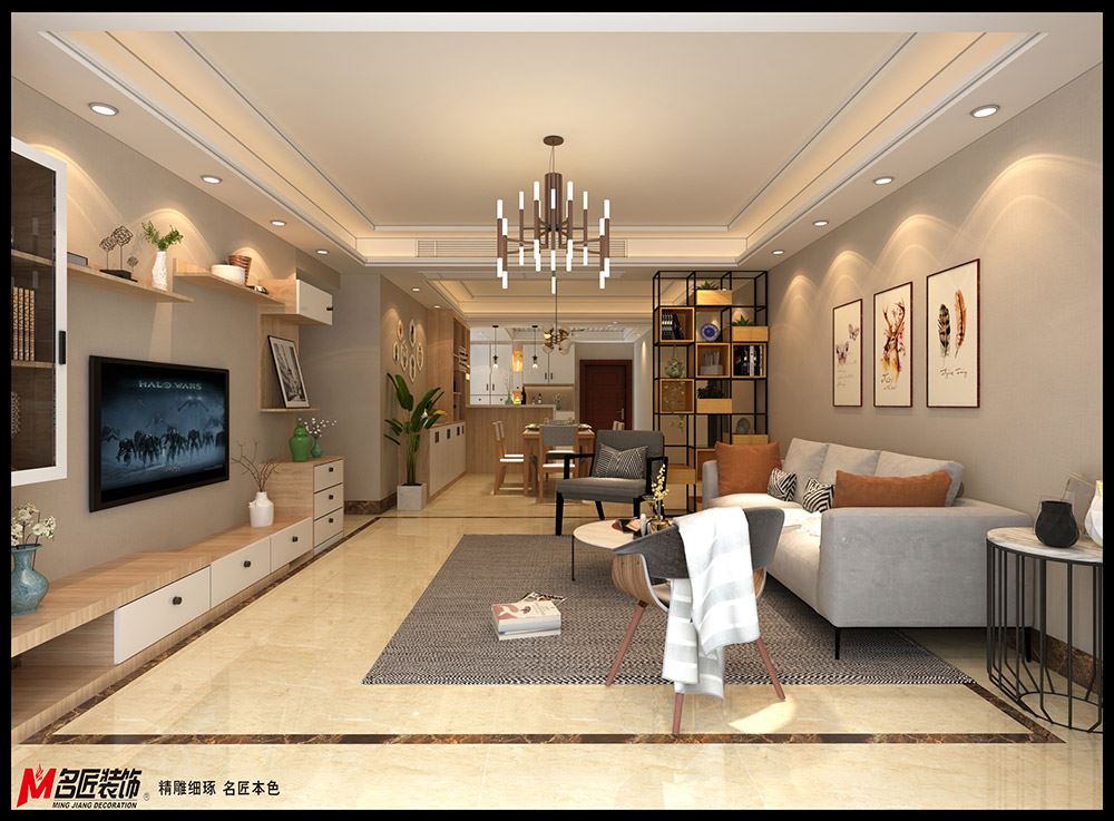 茂名市東匯城現代簡約風格二居室裝修案例