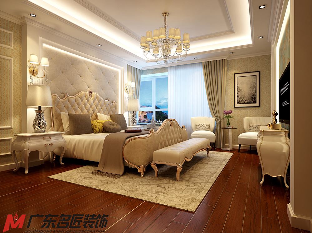 青島市青島星河灣歐式風格四居室裝修案例