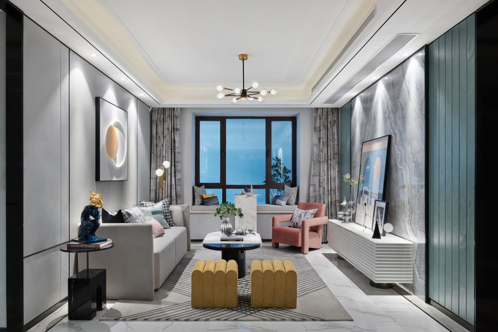 佛山市融創半島壹號輕奢風格三居室裝修案例