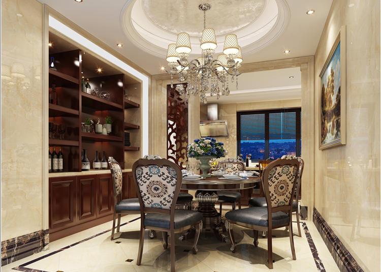 嘉興市鴻宸逸庭歐式風格五居室裝修案例