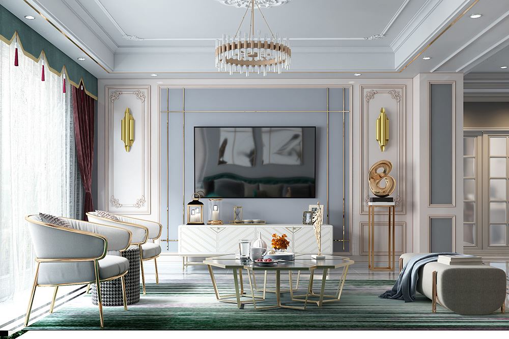 佛山市保利御江南美式風格四居室裝修案例