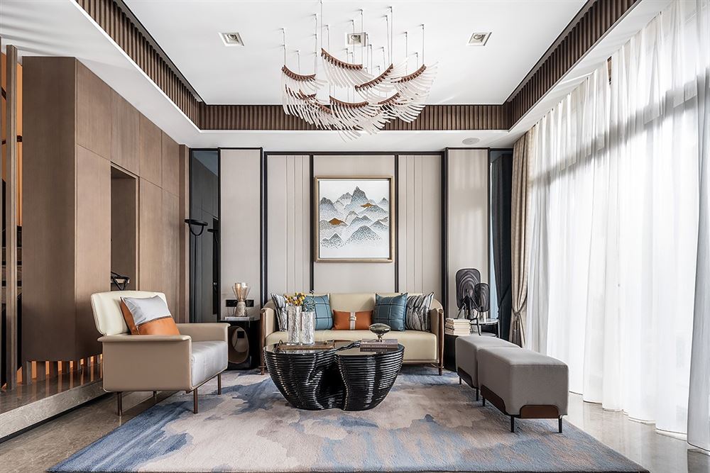 江門市東方豪苑新中式風(fēng)格別墅裝修案例