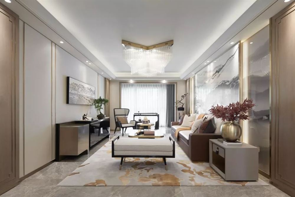 廣州市荔港南灣新中式風(fēng)格四居室裝修案例