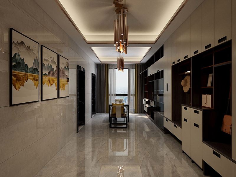 佛山市美的半島莊園新中式風格四居室裝修案例