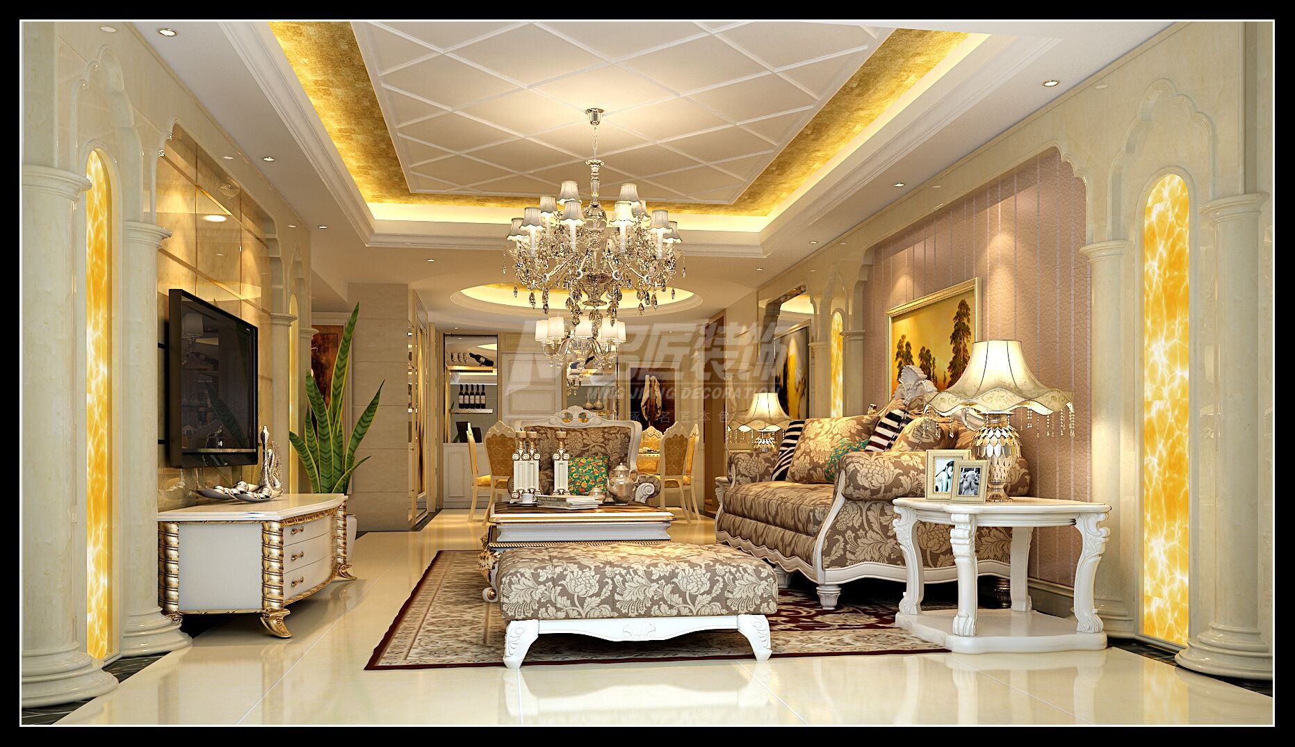 廣州市紫泉翠荔嘉園歐式風(fēng)格四居室裝修案例