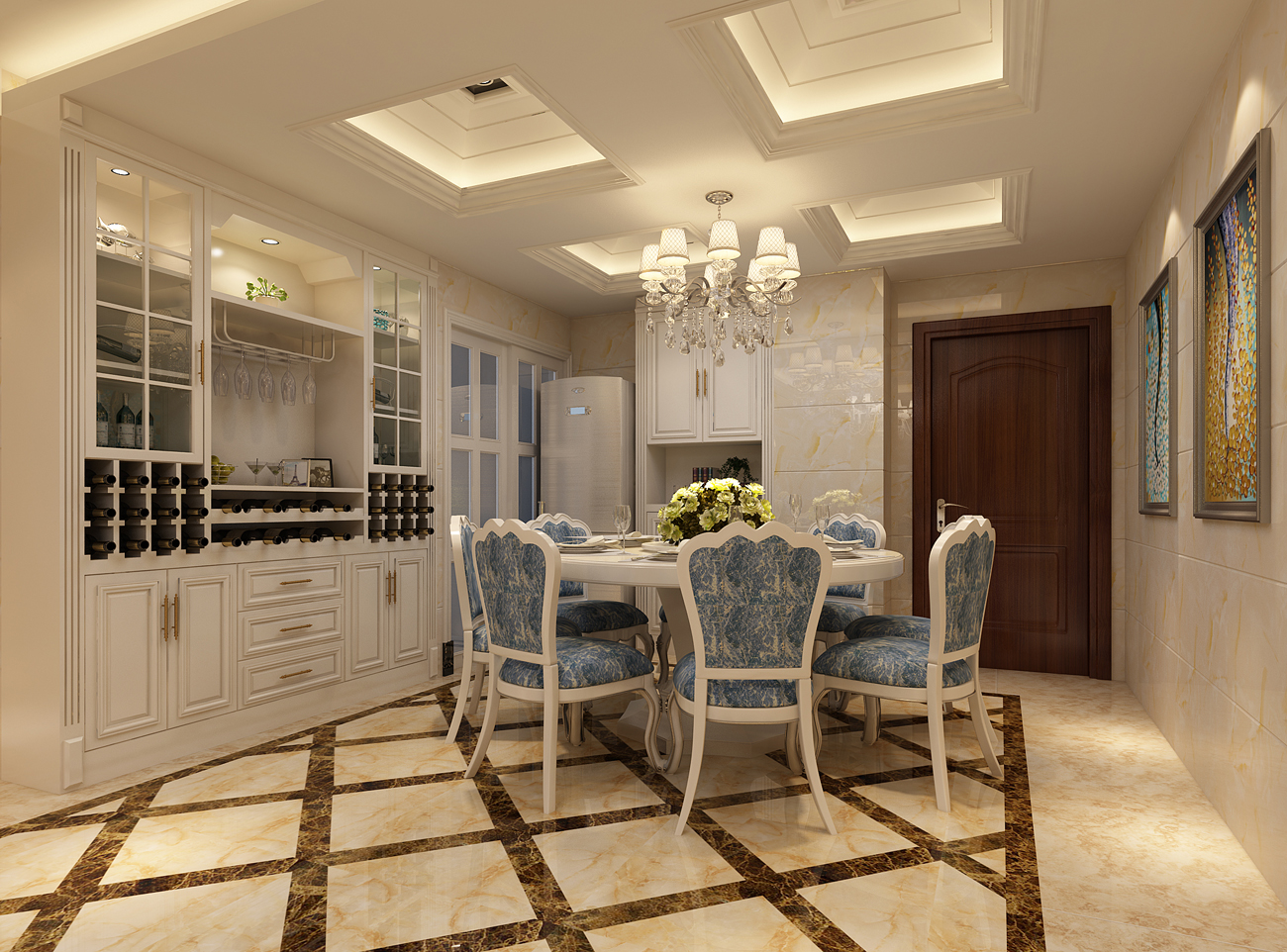 廣州市萬科南方公元歐式風格三居室裝修案例