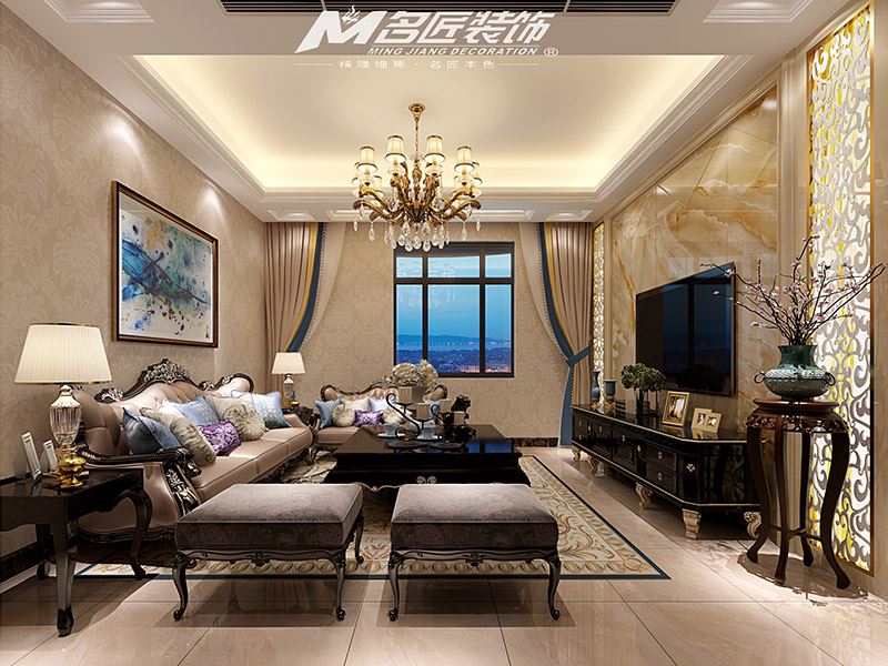 揭陽市碧桂園十里江灣輕奢風格平層裝修案例