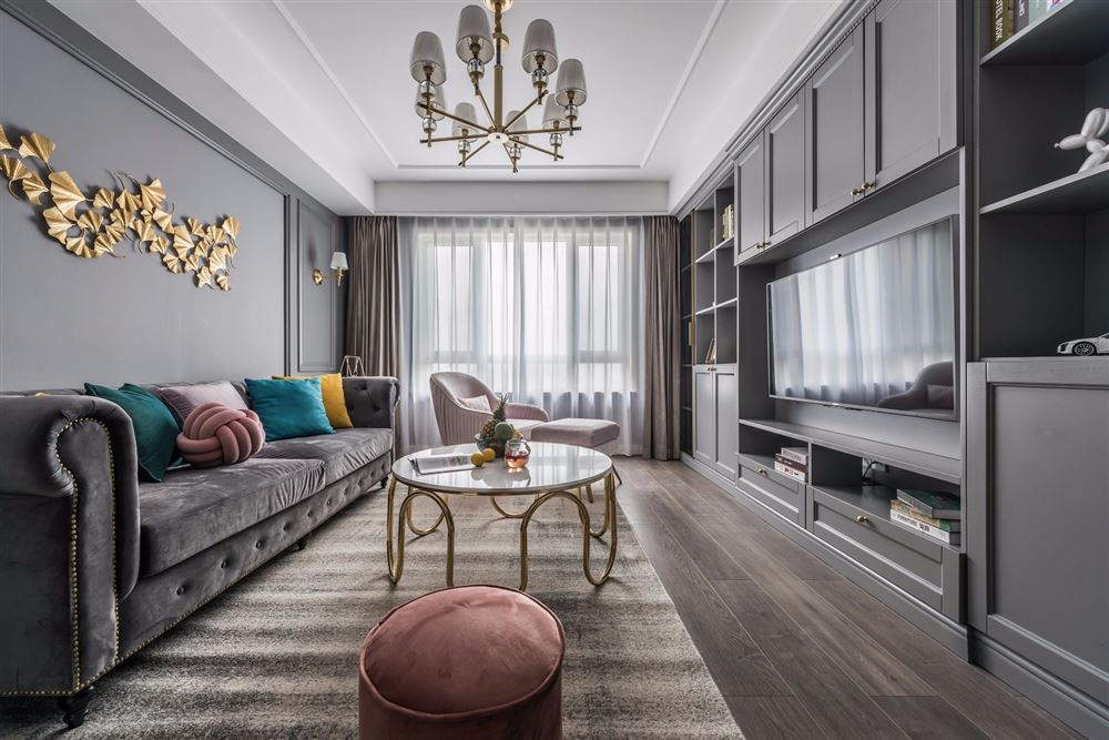 廣州市福今路小區(qū)輕奢風(fēng)格二居室裝修案例