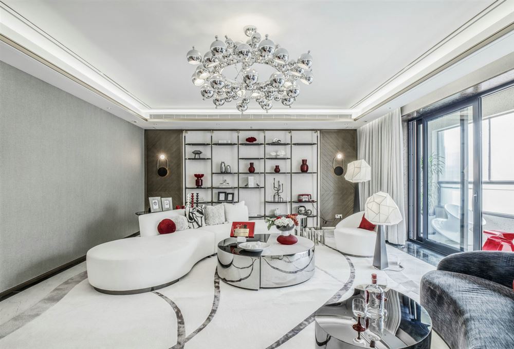 江門市潮連玫瑰園輕奢風格三居室裝修案例