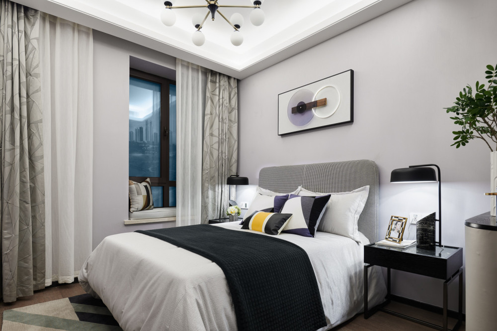 現(xiàn)代輕奢風格室內家裝案例效果圖-次臥