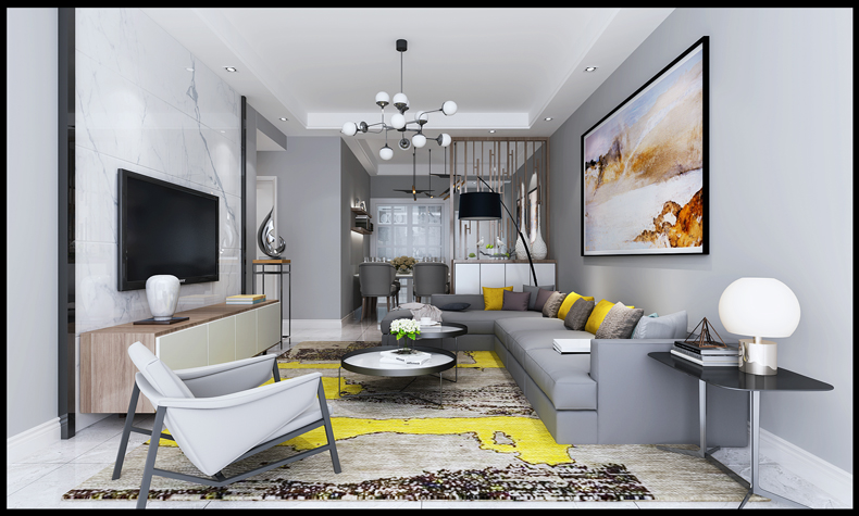 綿陽100平米以下現代前衛風格富臨大都家裝設計效果圖