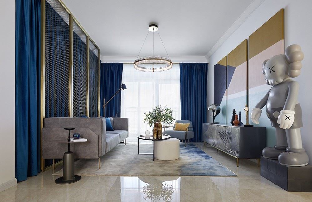 佛山市美的&middot;東樾灣輕奢風格三居室裝修案例