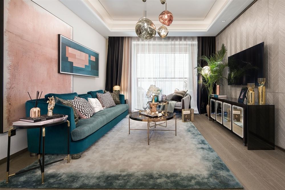 江門市嶺江一品輕奢風格三居室裝修案例