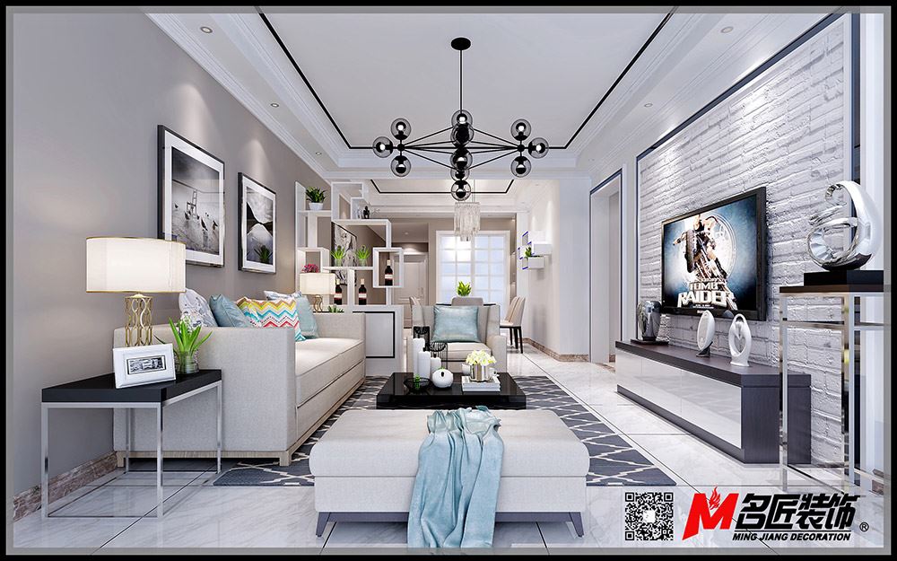 河源市東峰大廈現代簡約風格三居室裝修案例