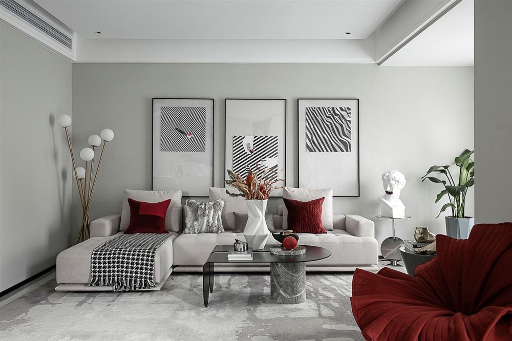 江門市城市名庭現代簡約風格三居室裝修案例