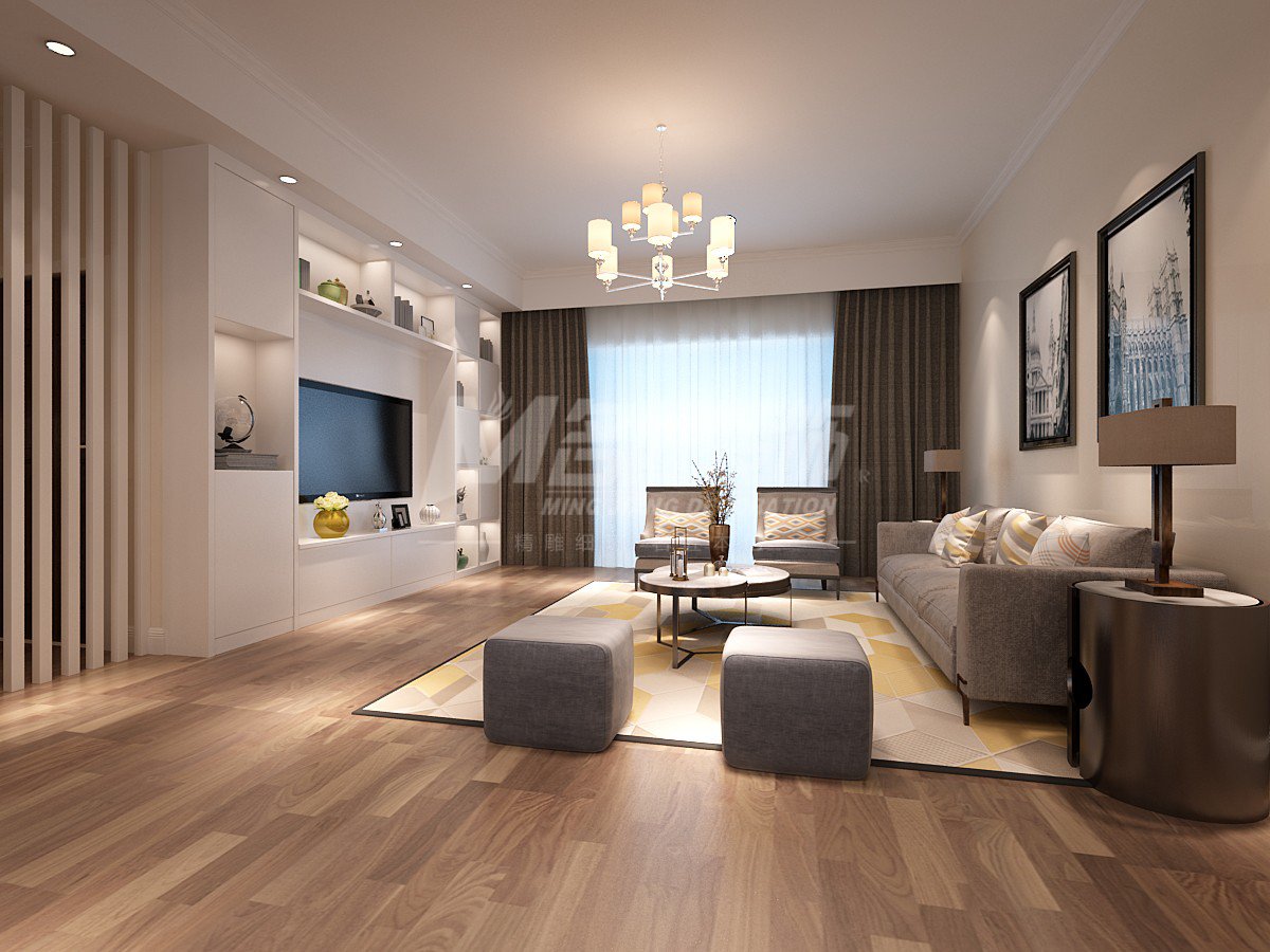 嘉興市金科旭輝公元城市現(xiàn)代風(fēng)格三居室裝修案例