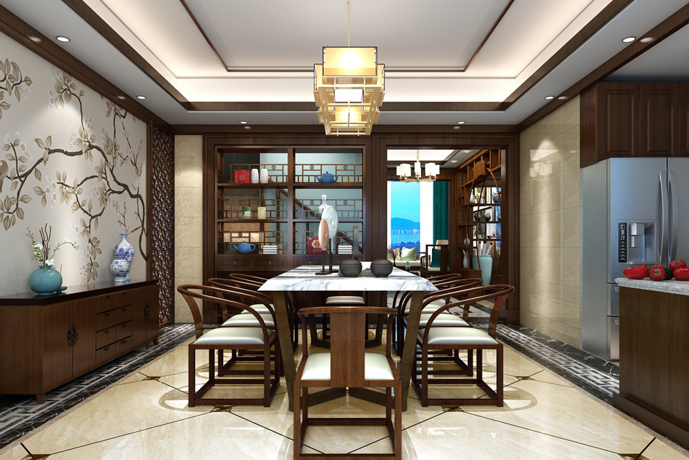惠州市金融街海世界新中式風格別墅裝修案例