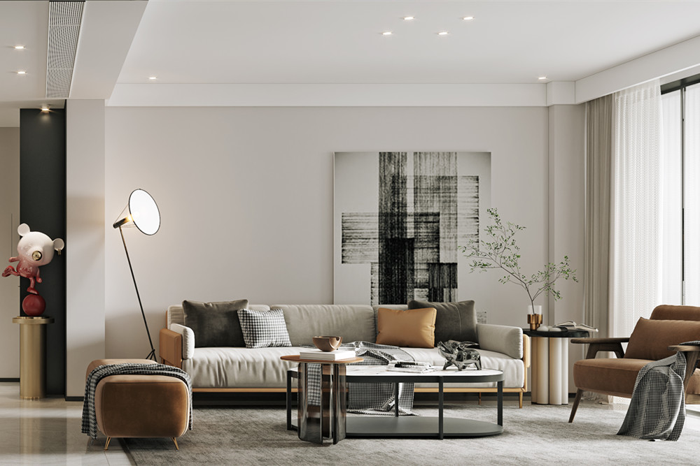 嘉興市金洲海景現(xiàn)代簡(jiǎn)約風(fēng)格四居室裝修案例