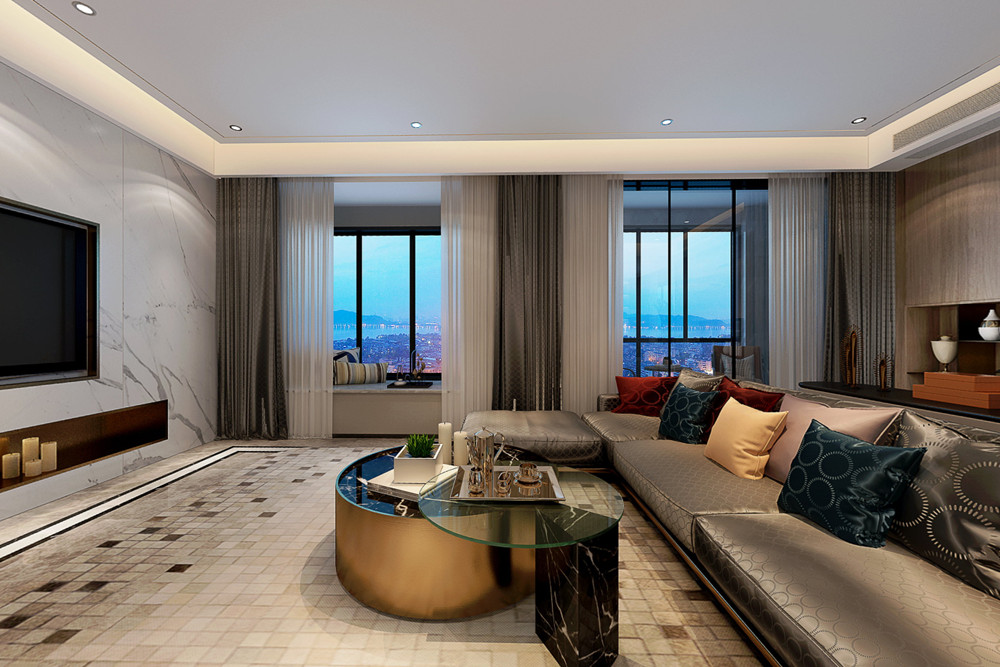 嘉興市鴻宸逸庭現代簡約風格三居室裝修案例