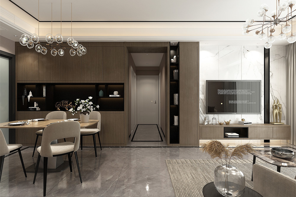 中山市白溪村太平環街現代簡約風格三居室裝修案例