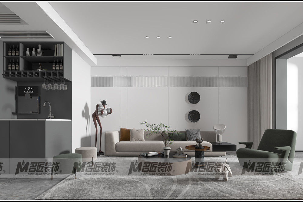 湖州市融創金成&middot;湖山賦現代簡約風格三居室裝修案例