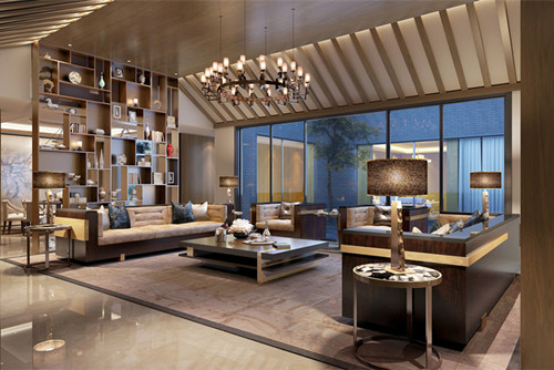 梧州市凱萊名邦學府新中式風格三居室裝修案例