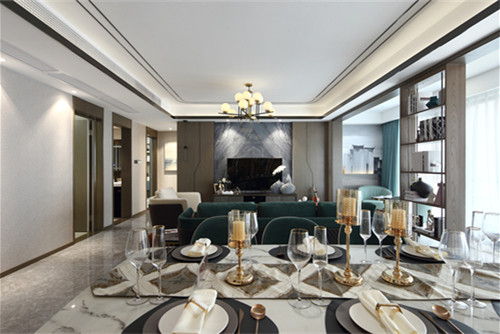 德陽(yáng)市雍錦坊輕奢風(fēng)格三居室裝修案例