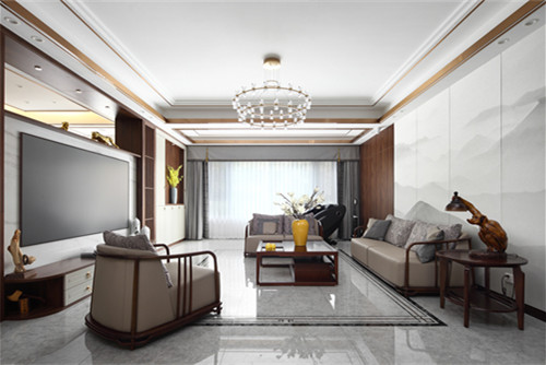 德陽市北辰西街6,8,10號院新中式風格三居室裝修案例