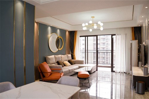 湛江市銀地東山花園輕奢風格三居室裝修案例