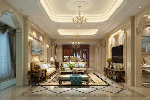 海口301平米以上歐式風格江畔花園家裝設計效果圖