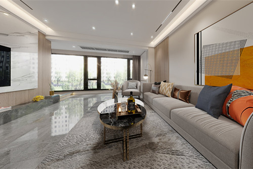 自貢市南湖郡現代簡約風格三居室裝修案例