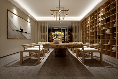 百色市地王國際新中式風格別墅裝修案例