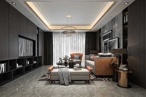 貴港市普羅旺斯現代簡約風格三居室裝修案例