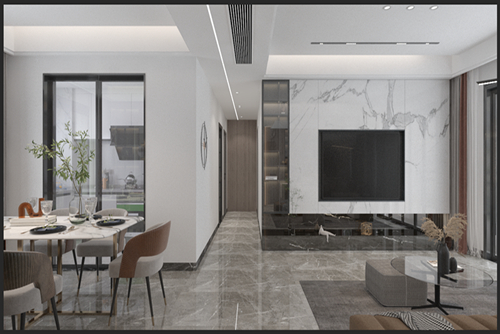 江門市御郡花園現代風格三居室裝修案例