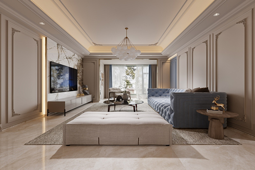 江門市潮連玫瑰園現代簡約風格三居室裝修案例