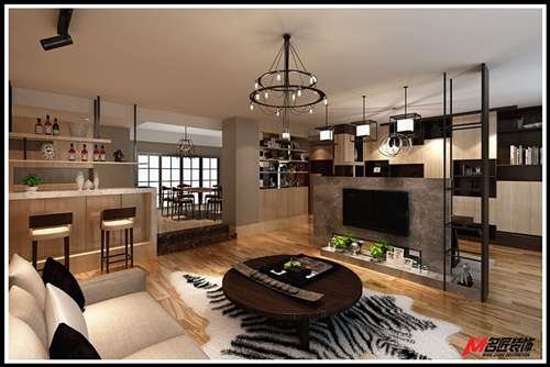 廣州市文明路小區新中式風格三居室裝修案例